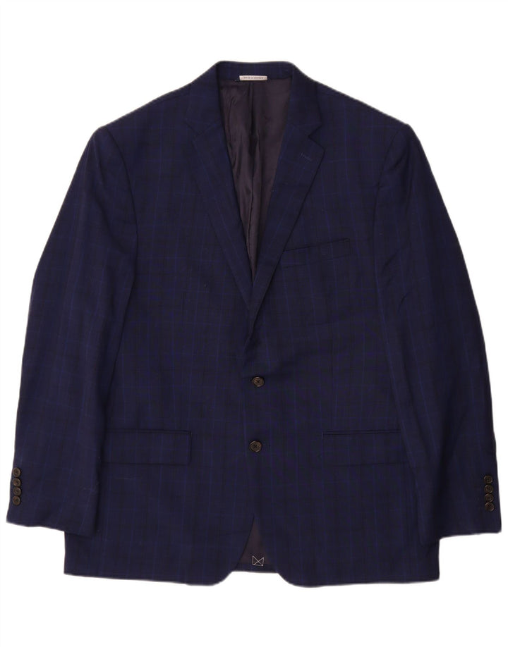 Giacca blazer da uomo a 2 bottoni Ralph Lauren UK 40 grande check blu navy