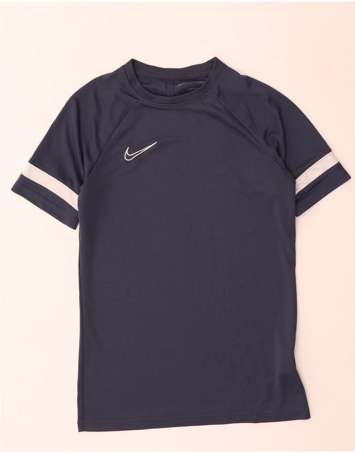 T-shirt Nike Dri Fit da uomo, piccola, in poliestere color block blu navy