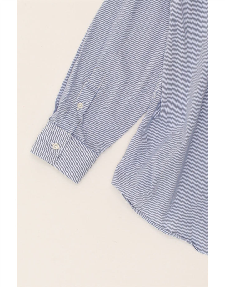 TRUSSARDI JEANS Mens Shirt Size 44 XL Blue Pinstripe Vintage Trussardi Jeans and Second-Hand Trussardi Jeans from Messina Hembry 