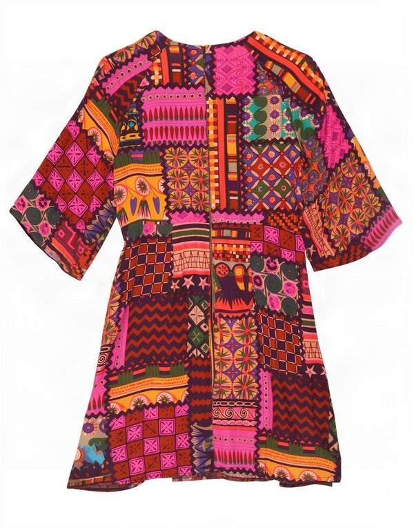 Desigual Abito basic da donna con maniche a 3/4 EU 44 XL Patchwork multicolore