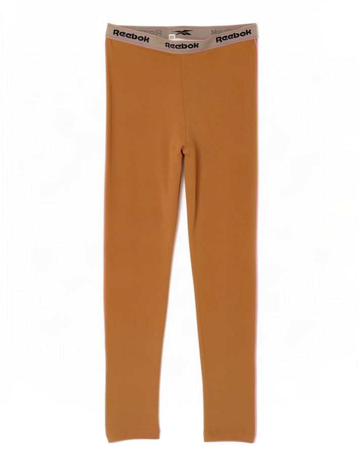Leggings grafici Reebok per ragazze 8-9 anni Poliestere color block beige