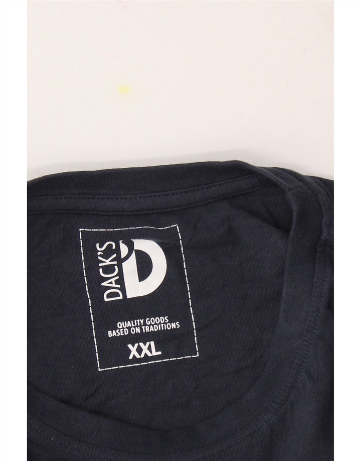 DACK'S Mens T-Shirt Top 2XL Navy Blue Vintage Dack's and Second-Hand Dack's from Messina Hembry 