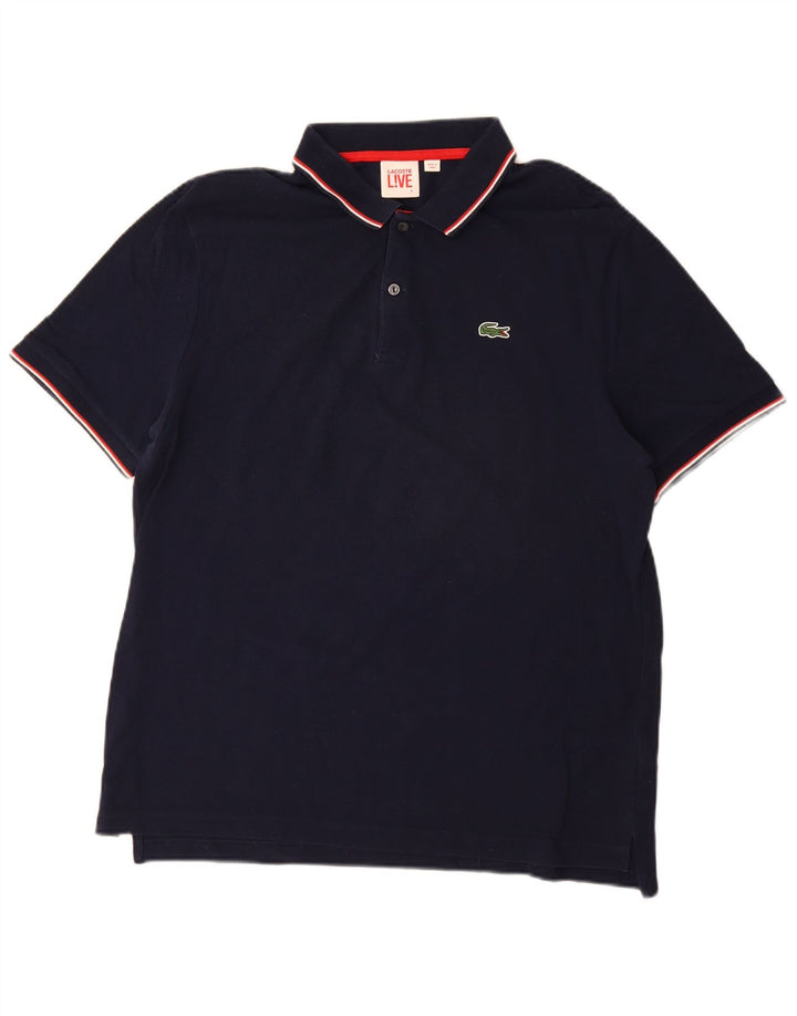 Polo da uomo Lacoste taglia 7 2XL cotone blu navy