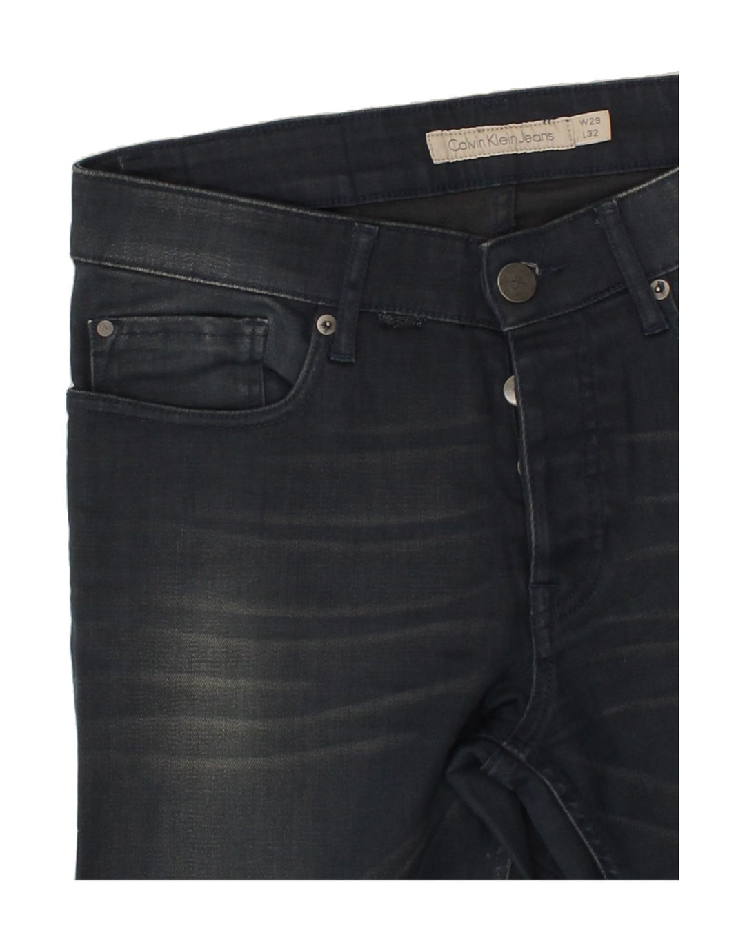 CALVIN KLEIN Womens Slim Jeans W29 L32 Navy Blue Cotton Vintage Calvin Klein and Second-Hand Calvin Klein from Messina Hembry 