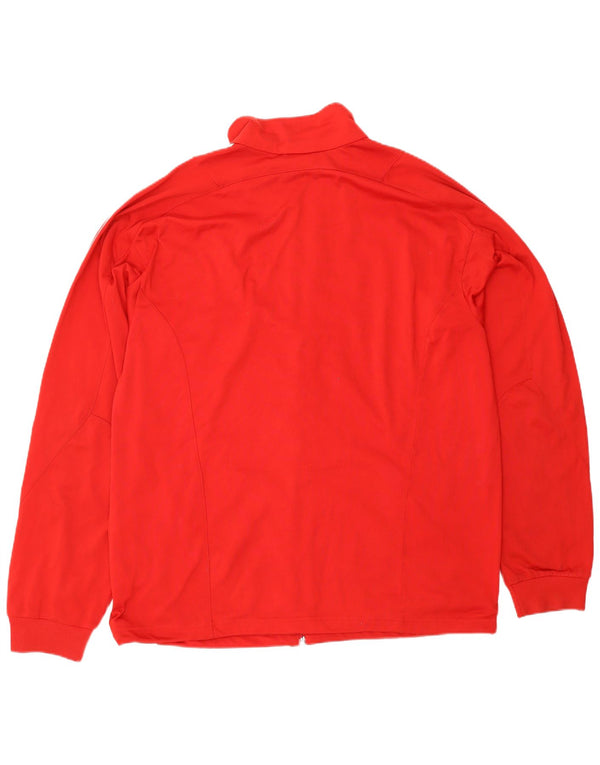 ADIDAS Mens Climalite Tracksuit Top Jacket Large Red Polyester