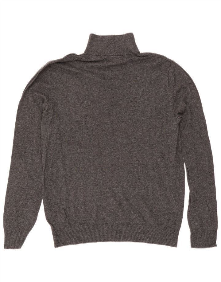 Maglione da uomo Jack & Jones con zip e collo in cotone grigio medio