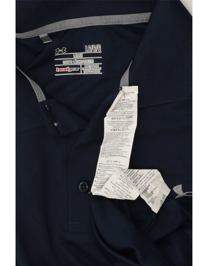 Polo Under Armour da uomo Heat Gear, grande, in poliestere blu navy
