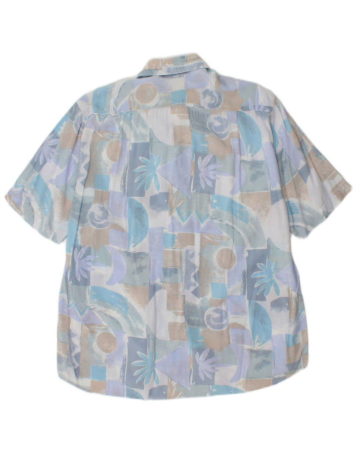 Camicia a maniche corte da uomo VINTAGE blu medio geometrico