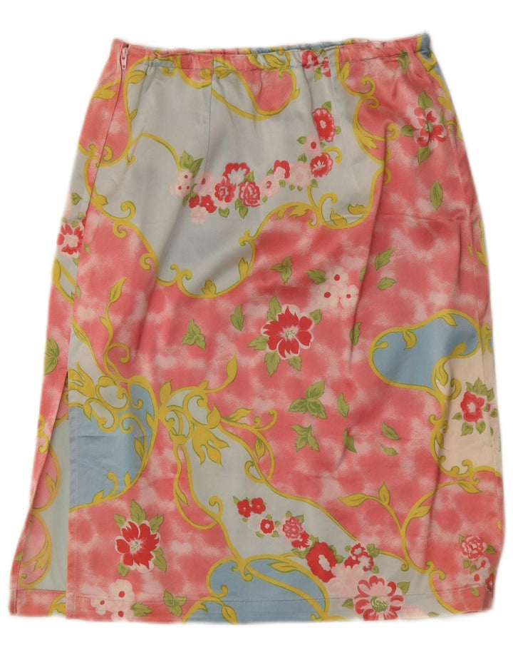 Gonna dritta da donna vintage W26 piccola floreale multicolore