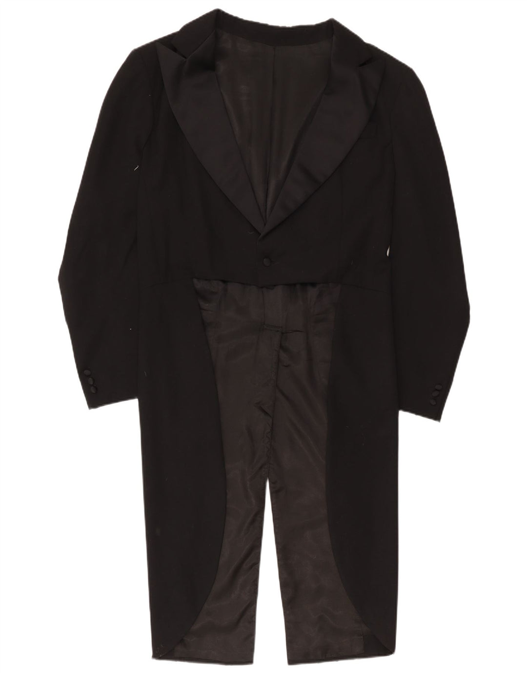Giacca blazer da uomo vintage a 1 bottone frac UK 36 piccola nera