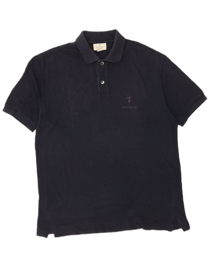 Polo Uomo Trussardi Large in Cotone Blu Navy