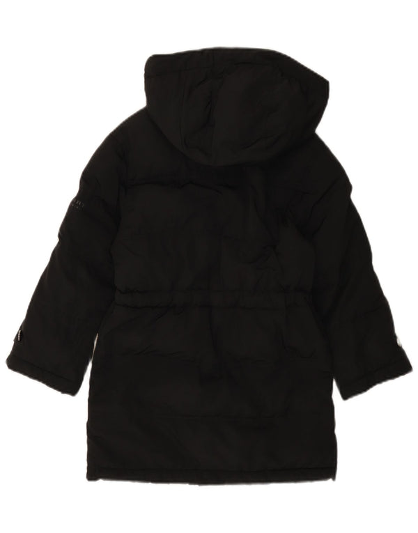 Cappotto imbottito con cappuccio per bambina Burberry 5-6 anni in poliestere nero
