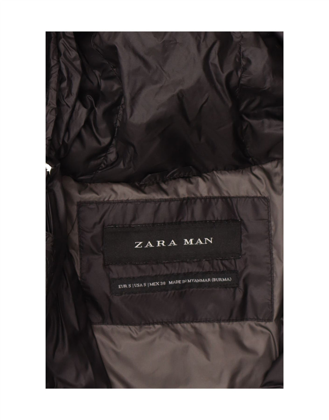 ZARA Mens Hooded Padded Jacket UK 36 Small Black Nylon Vintage Zara and Second-Hand Zara from Messina Hembry 