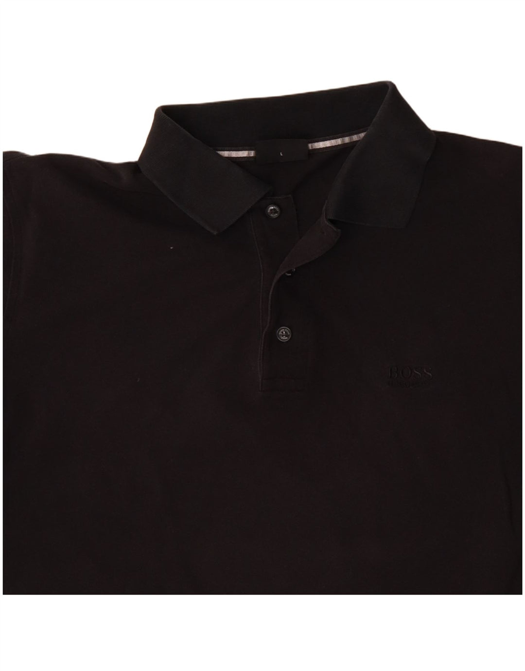 Polo da uomo HUGO BOSS grande in cotone nero