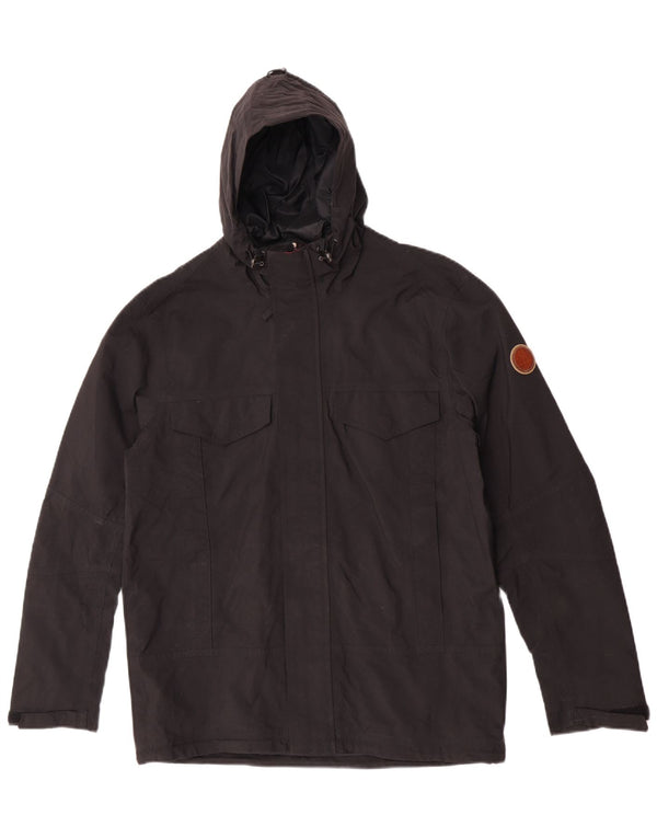 Giacca a vento con cappuccio da uomo Timberland UK 38 nylon nero medio