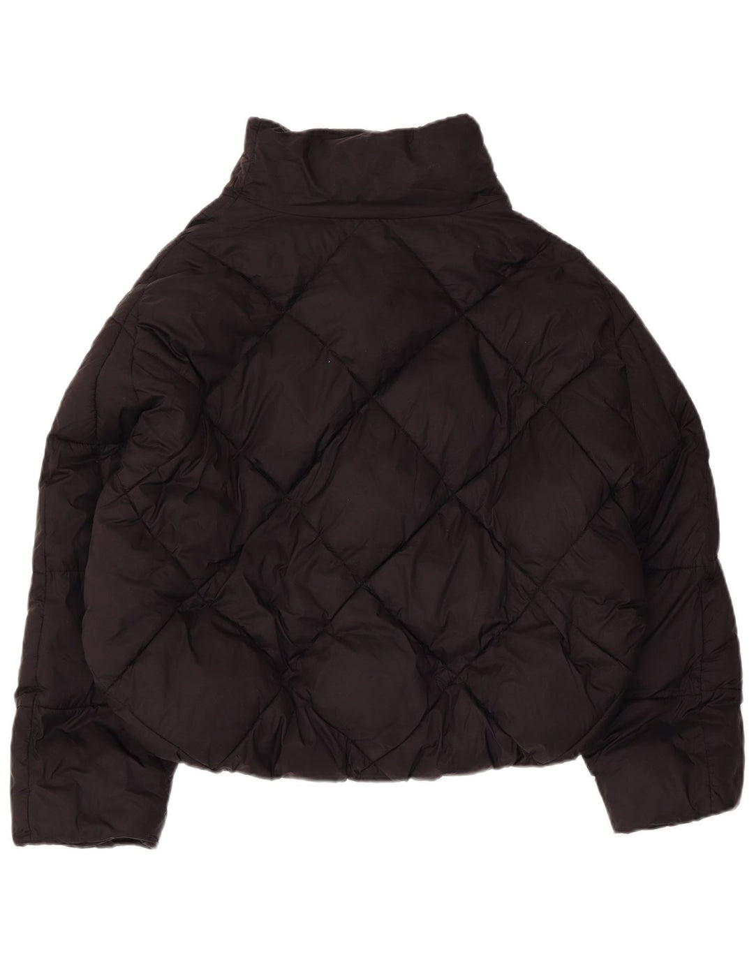 Giacca imbottita oversize corta da donna Zara UK 14 Medium Nero Poliestere
