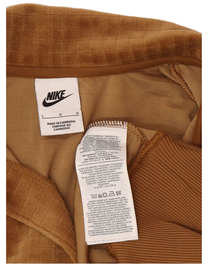 Felpa oversize in velluto da donna Nike, maglione UK 16, grande, poliestere marrone