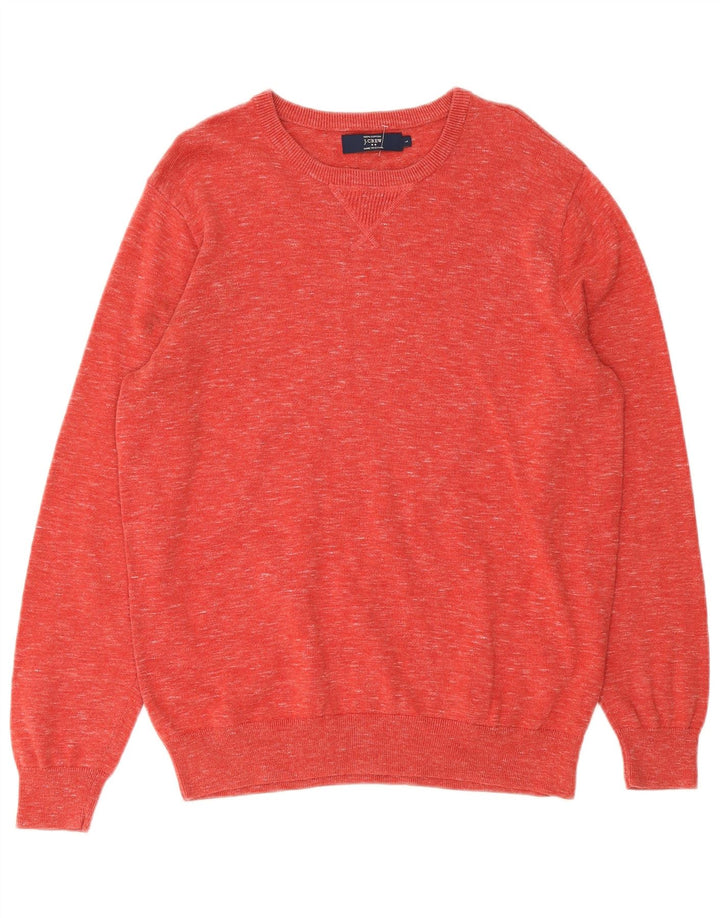 J. Crew Maglione da uomo con collo a collo grande in cotone chiazzato rosso