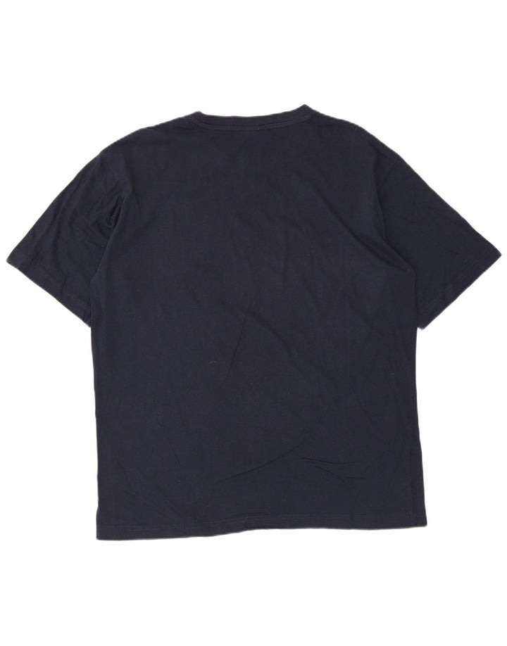 T-shirt da uomo Kappa Top Large in cotone blu navy