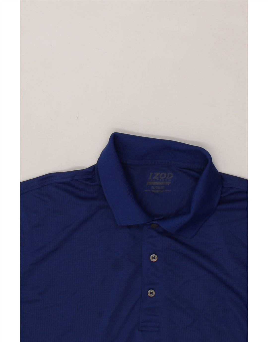 IZOD Mens Polo Shirt XL Blue Check Polyester Vintage Izod and Second-Hand Izod from Messina Hembry 