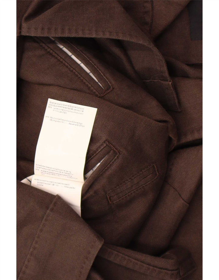 Giacca blazer da uomo a 2 bottoni Hugo Boss EU 52 XL lino marrone