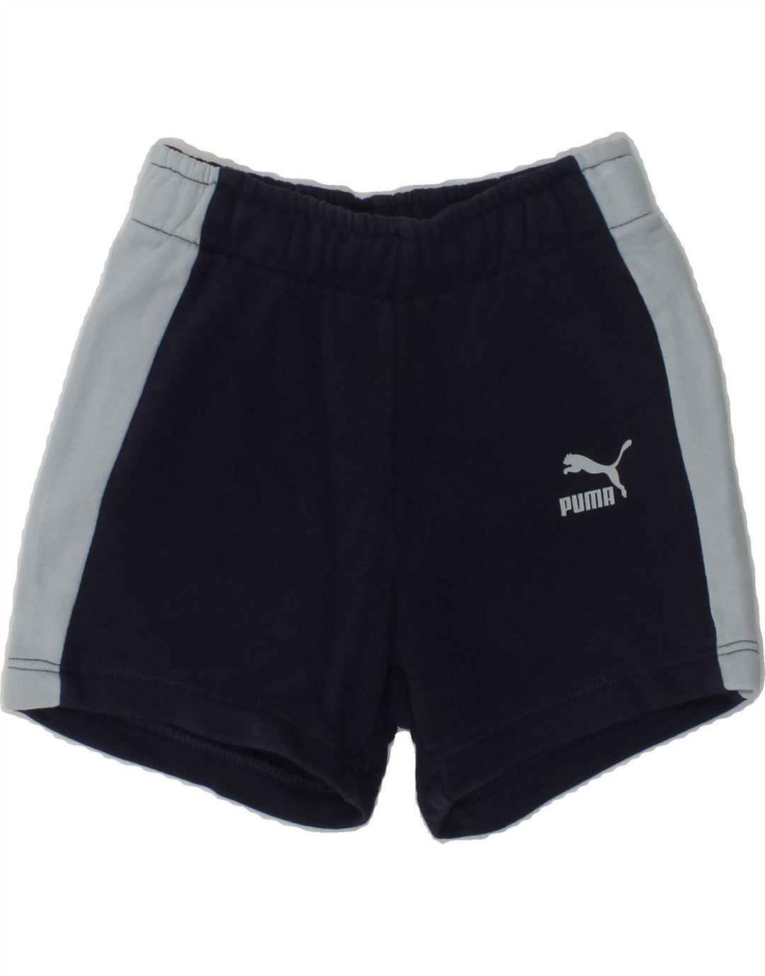 PUMA Boys Graphic Sport Shorts 2-3 Years Navy Blue Colourblock | Vintage Puma | Thrift | Second-Hand Puma | Used Clothing | Messina Hembry 
