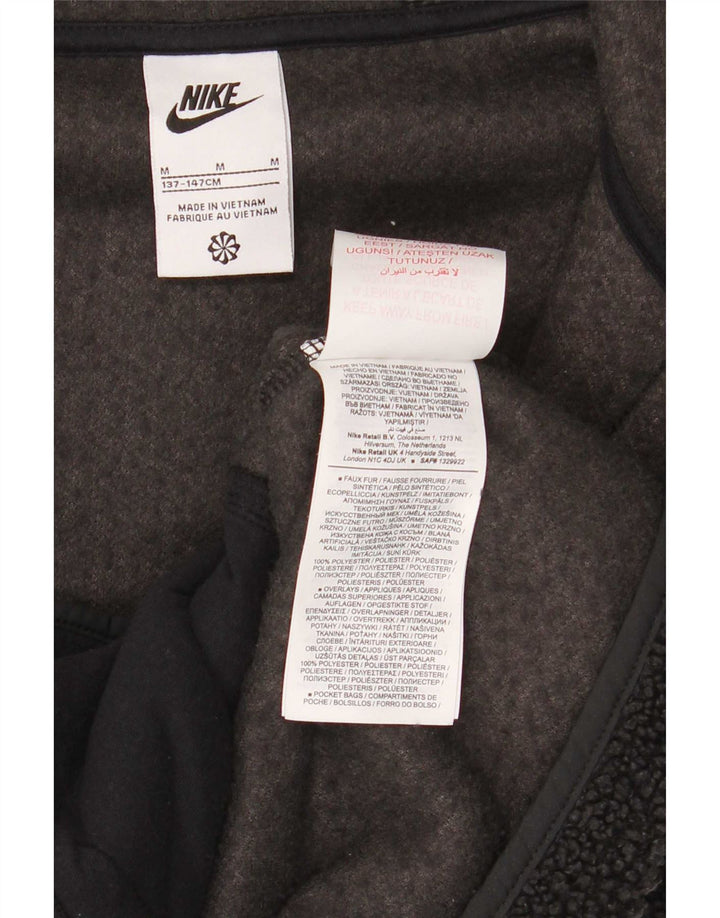 Giacca in pile con cappuccio Nike da ragazzo 10-11 anni media poliestere nero
