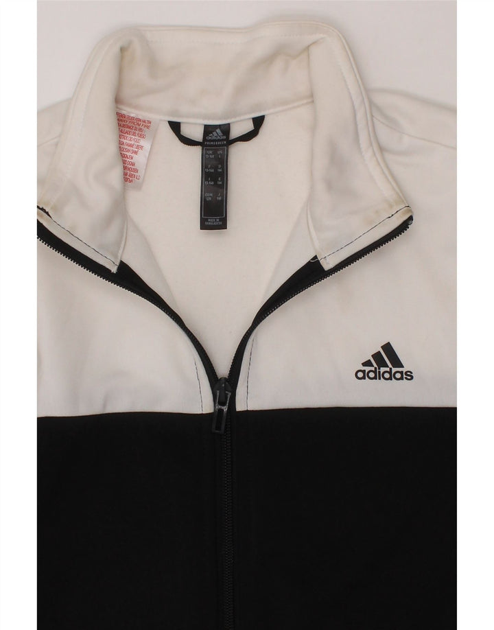ADIDAS Boys Tracksuit Top Jacket 13-14 Years Black Colourblock Polyester Vintage Adidas and Second-Hand Adidas from Messina Hembry 