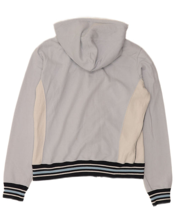 Maglione con cappuccio e zip da donna Champion UK 16 Large Blu Colourblock in cotone