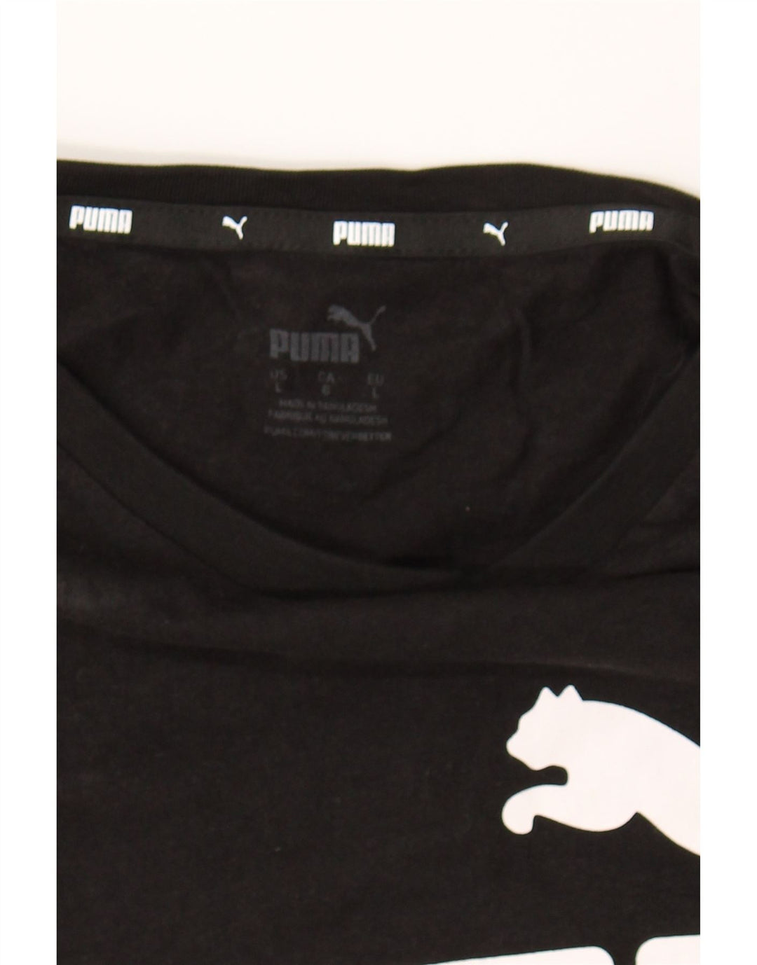 PUMA Mens T-Shirt Top Large Black Cotton Vintage Puma and Second-Hand Puma from Messina Hembry 