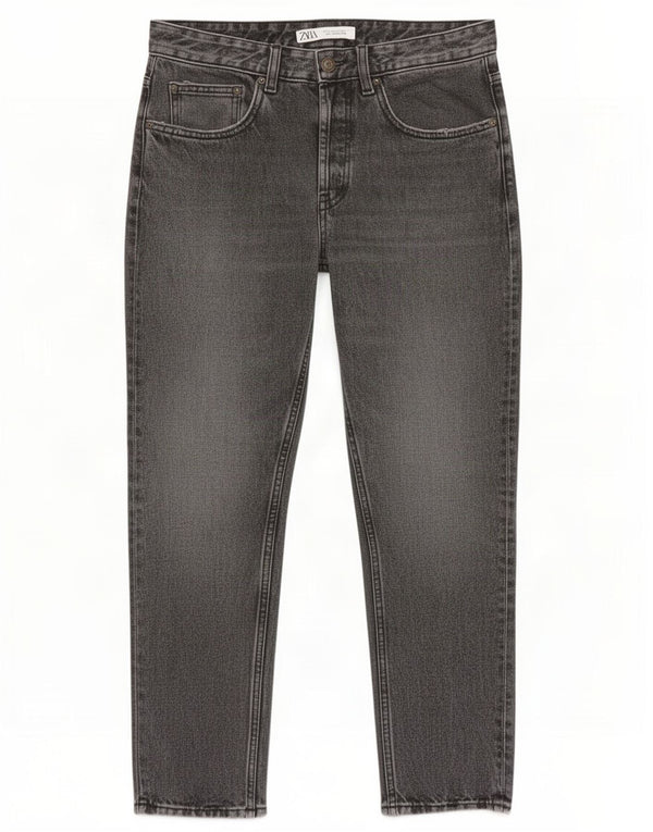 Jeans Zara da uomo affusolati corti EU 40 medio W31 L26 grigio