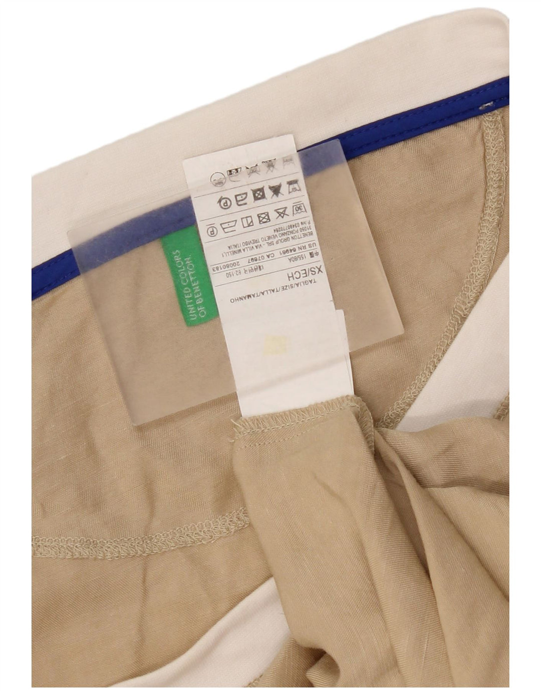 Camicetta oversize da donna Benetton con maniche a 3/4 UK 6 XS Beige Viscosa