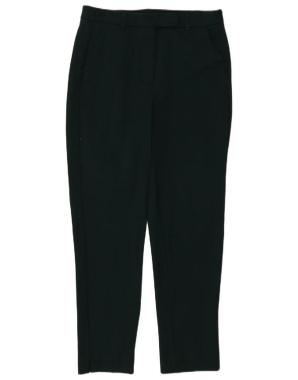 Pantaloni da abito da donna Marks & Spencer UK 10 piccoli W27 L27 verde classico