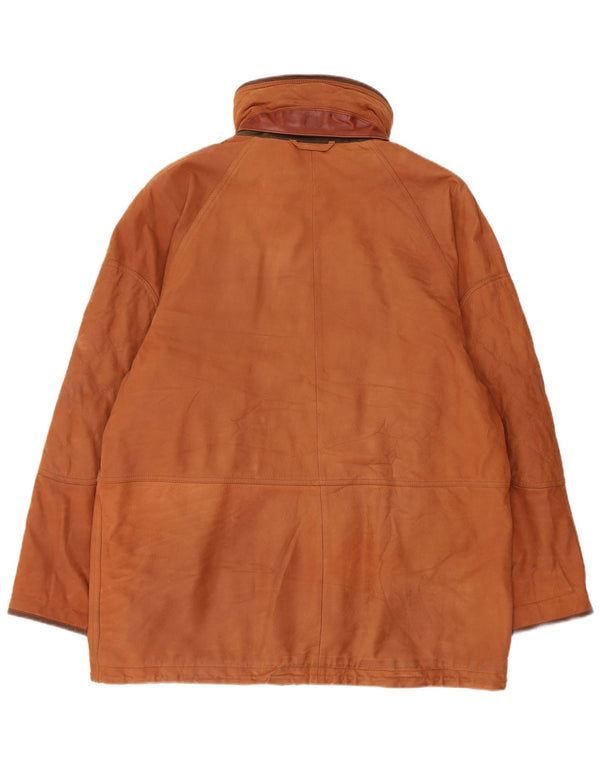 Giacca in pelle con cappuccio da uomo Timberland UK 40 grande marrone