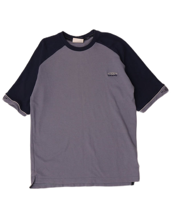 T-shirt da uomo Umbro Top Large in poliestere color block blu