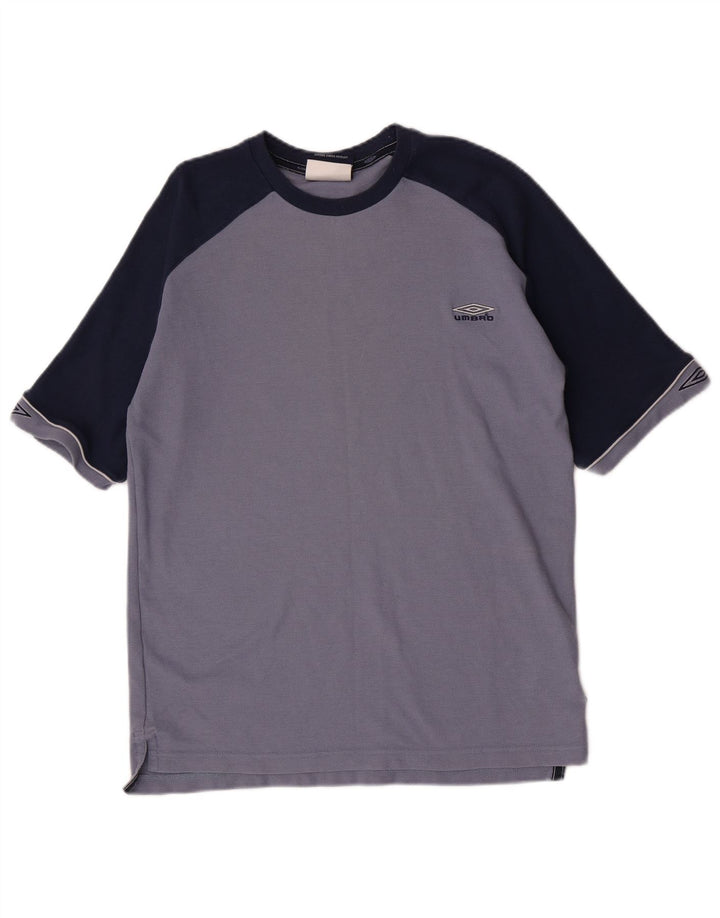 T-shirt da uomo Umbro Top Large in poliestere color block blu
