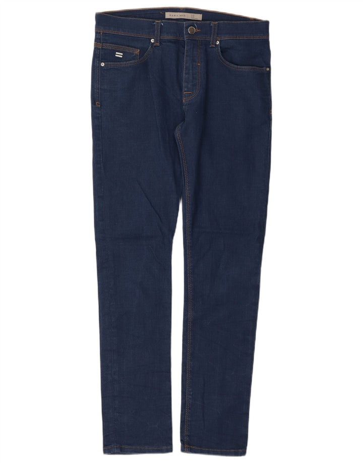 Jeans slim da uomo Zara EU 40 medio W31 L31 cotone blu navy