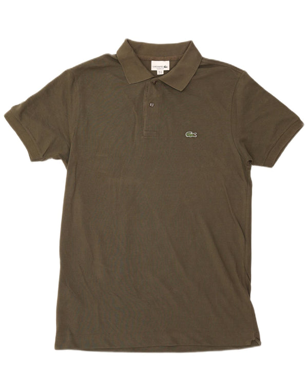 Polo LACOSTE da uomo vestibilità classica in cotone kaki medio