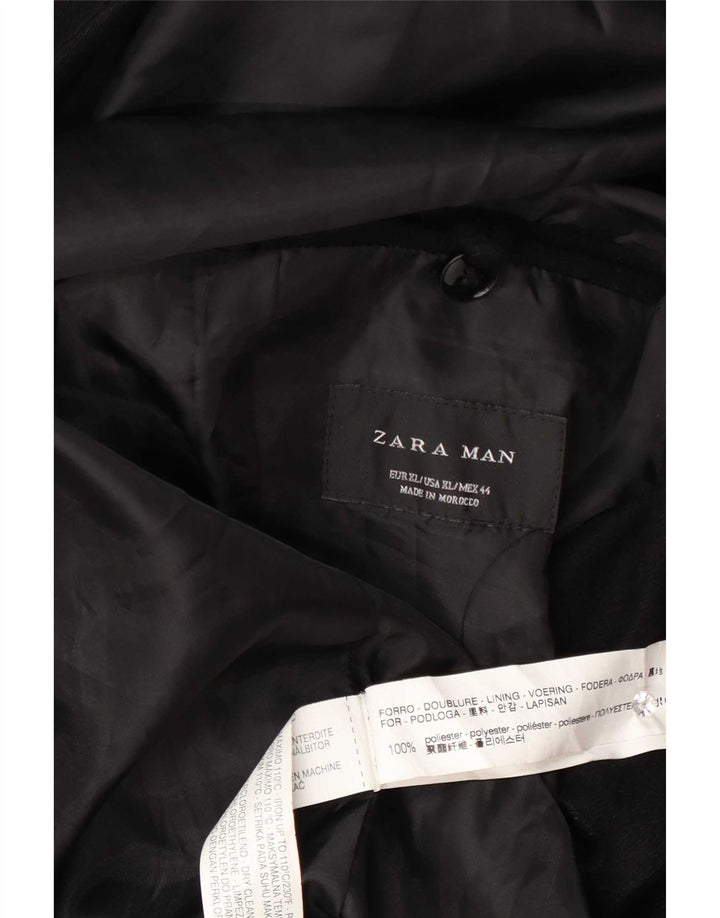 Giacca blazer da uomo a 2 bottoni Zara UK 42 XL poliestere nero