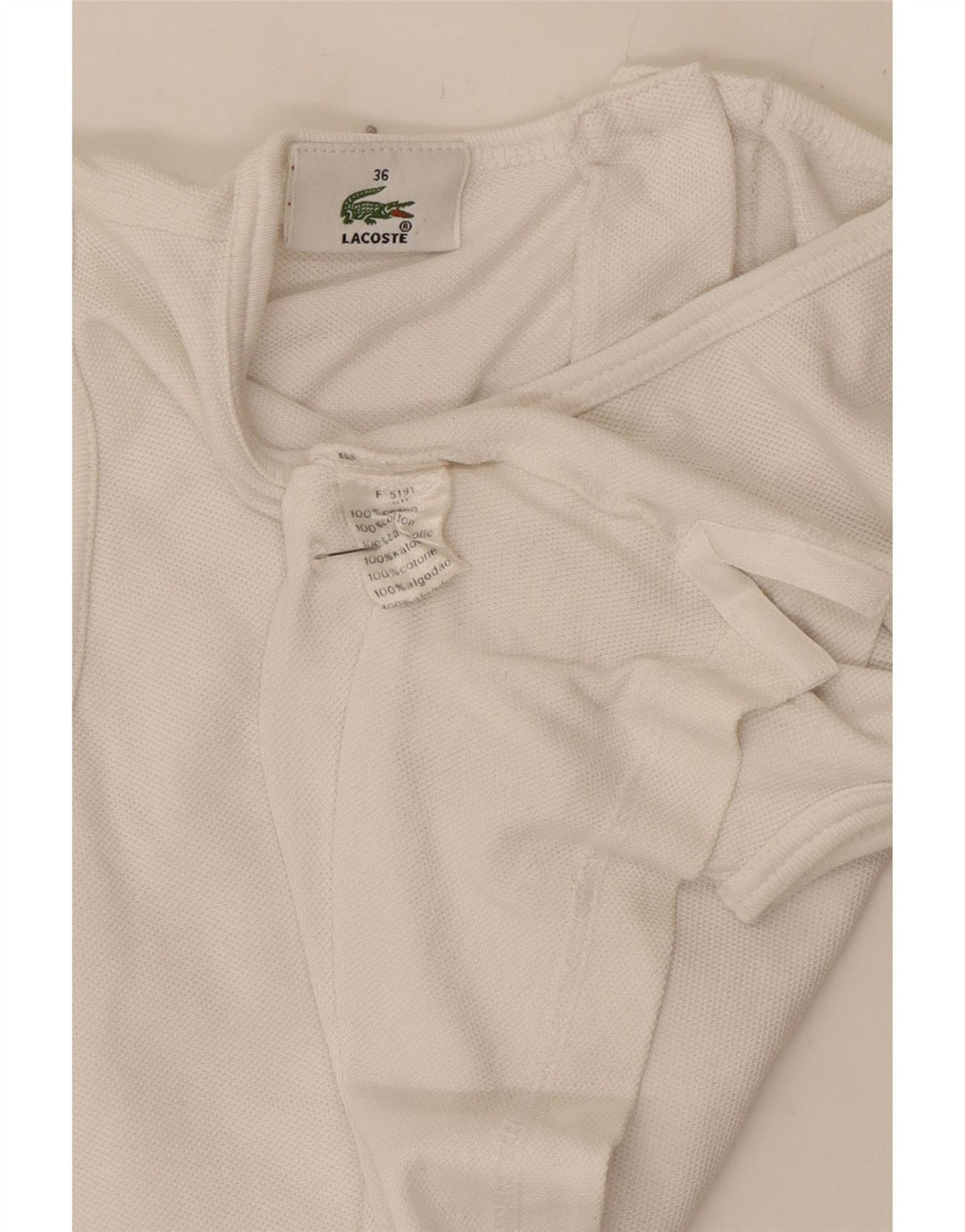 Canotta corta da donna Lacoste taglia 36 piccola in cotone bianco