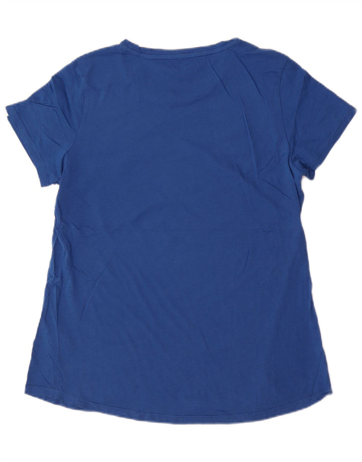 T-shirt grafica da donna Puma Top UK 14 cotone blu medio