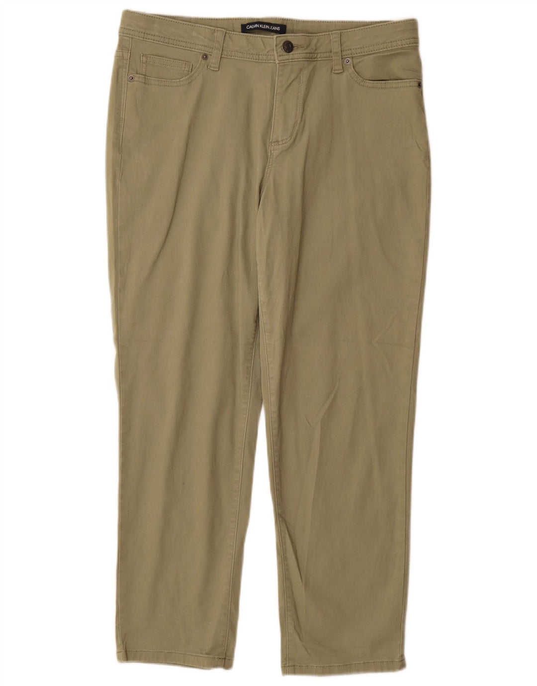 CALVIN KLEIN Pantaloni casual affusolati da donna US 10 Large W30 L27 Verde