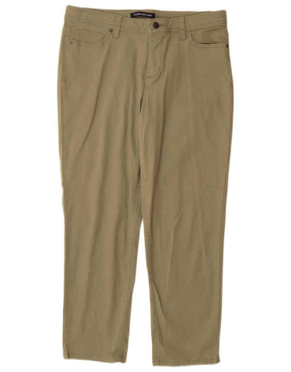 CALVIN KLEIN Pantaloni casual affusolati da donna US 10 Large W30 L27 Verde