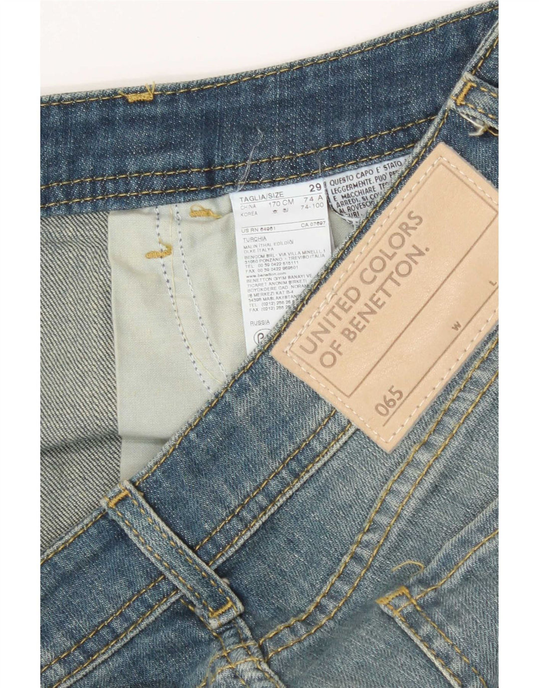 Jeans Bootcut da donna Benetton W29 L27 cotone blu