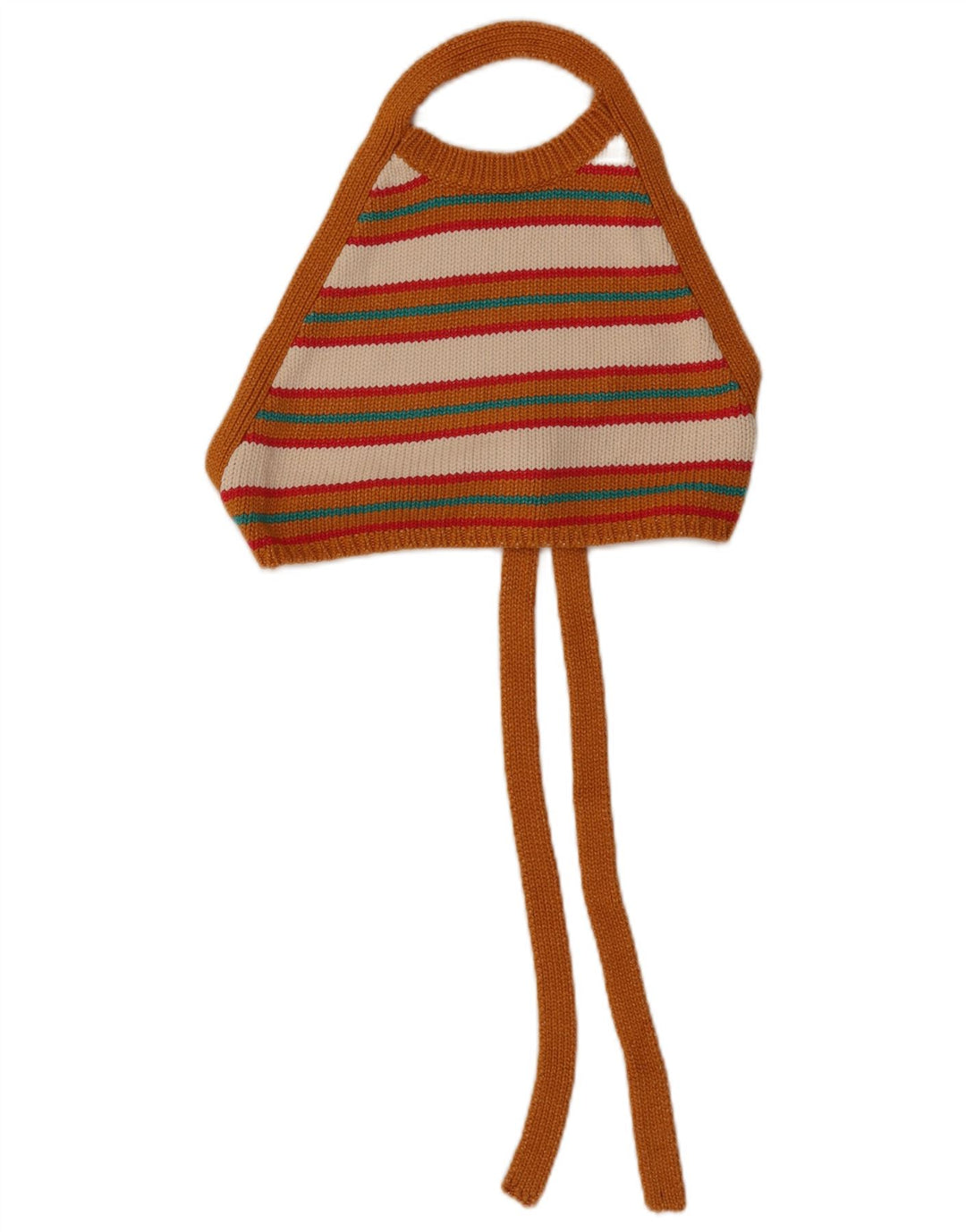 Top corto in maglia da donna Zara UK 8 piccolo a righe arancioni