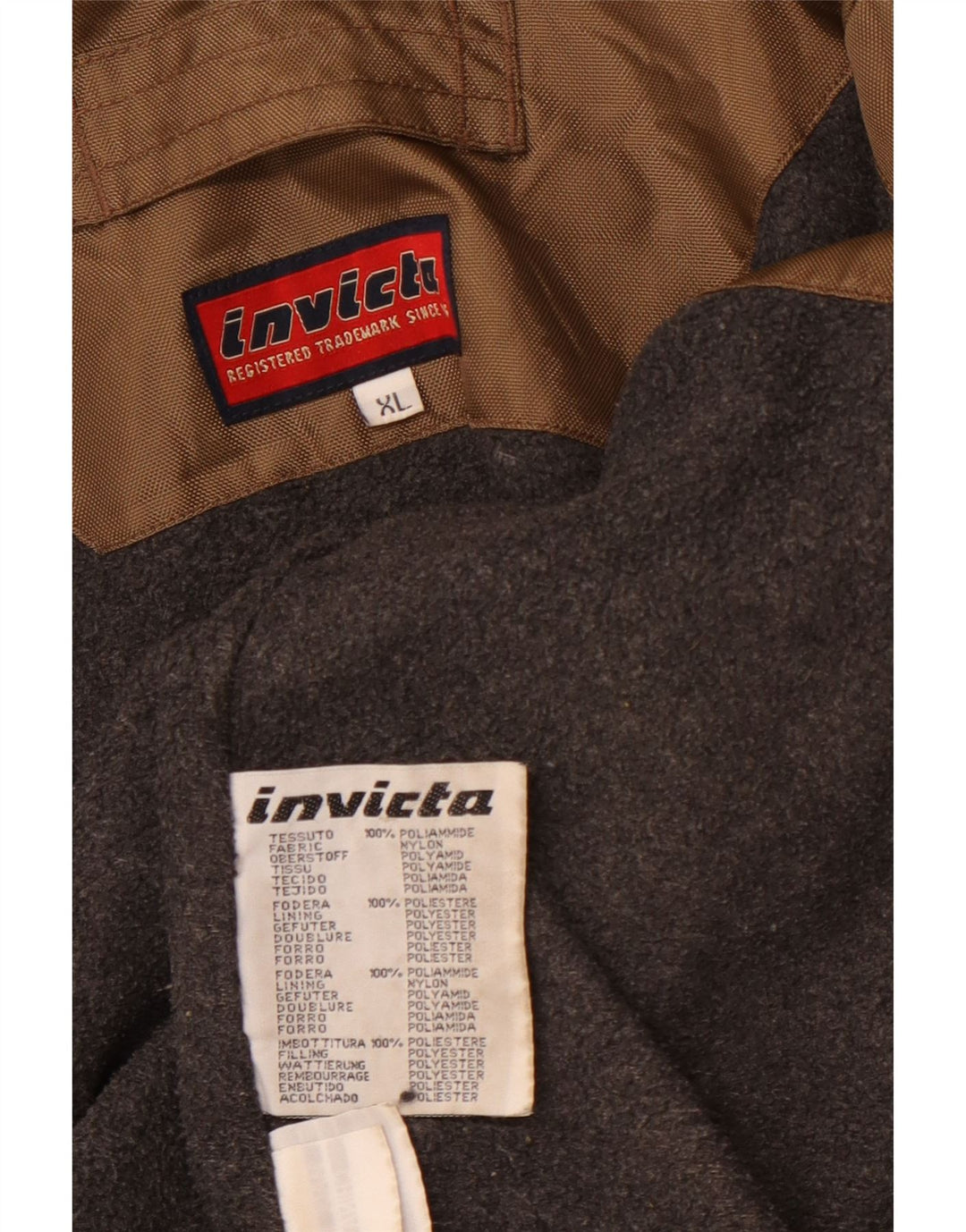 Giacca a vento con cappuccio da uomo INVICTA UK 42 XL Marrone Poliammide