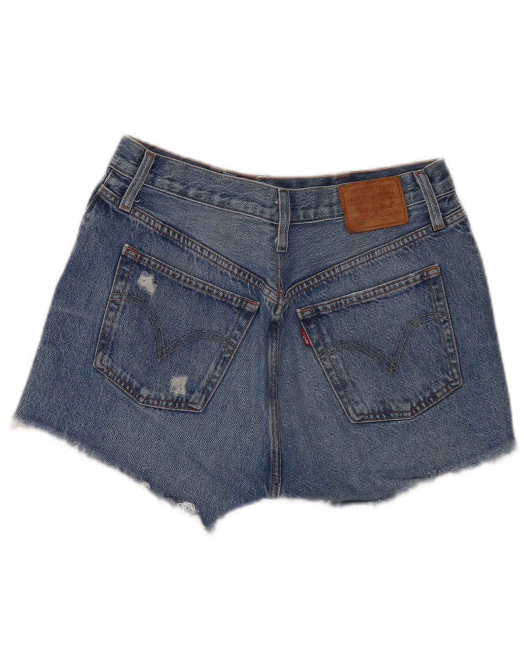 Pantaloncini Levi's da donna 501 in denim invecchiato W29 cotone blu medio