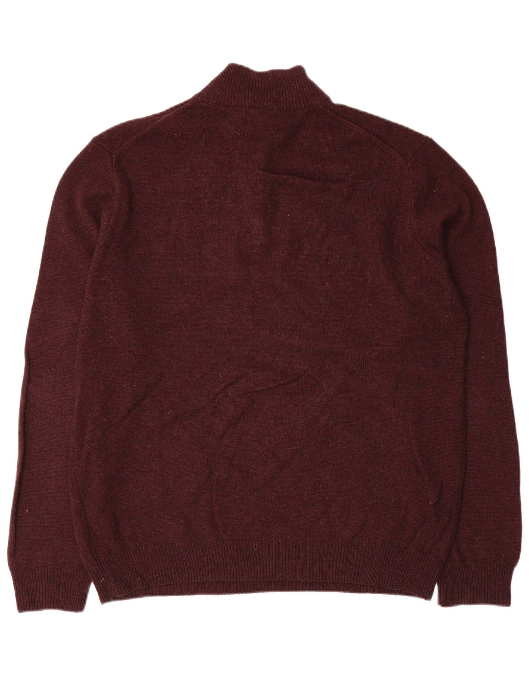 Maglione da uomo Marks & Spencer con zip e collo grande in lana bordeaux