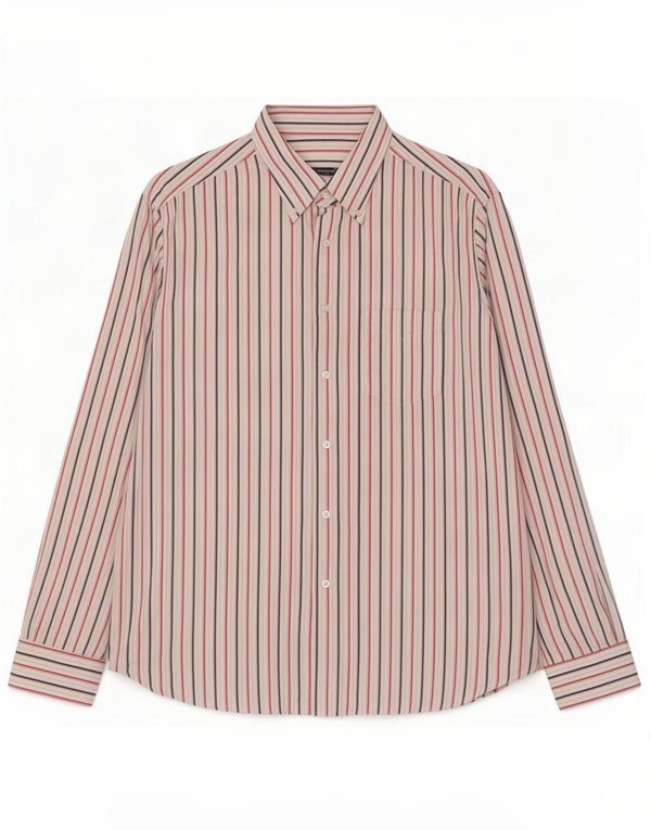 Camicia da uomo Roccobarocco taglia 45 18 2XL cotone a righe bianche