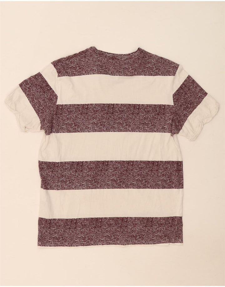 Jack & Jones T-shirt da uomo Top in cotone a righe bianche medie